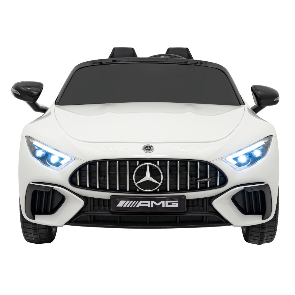 JOKO Elektrické autíčko Mercedes Benz AMG SL63 4x4, penové kolesá, kožené sedadlo, FM rádio, biele