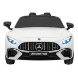 JOKO Elektrické autíčko Mercedes Benz AMG SL63 4x4, penové kolesá, kožené sedadlo, FM rádio, biele