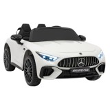 JOKO Elektrické autíčko Mercedes Benz AMG SL63 4x4, penové kolesá, kožené sedadlo, FM rádio, biele