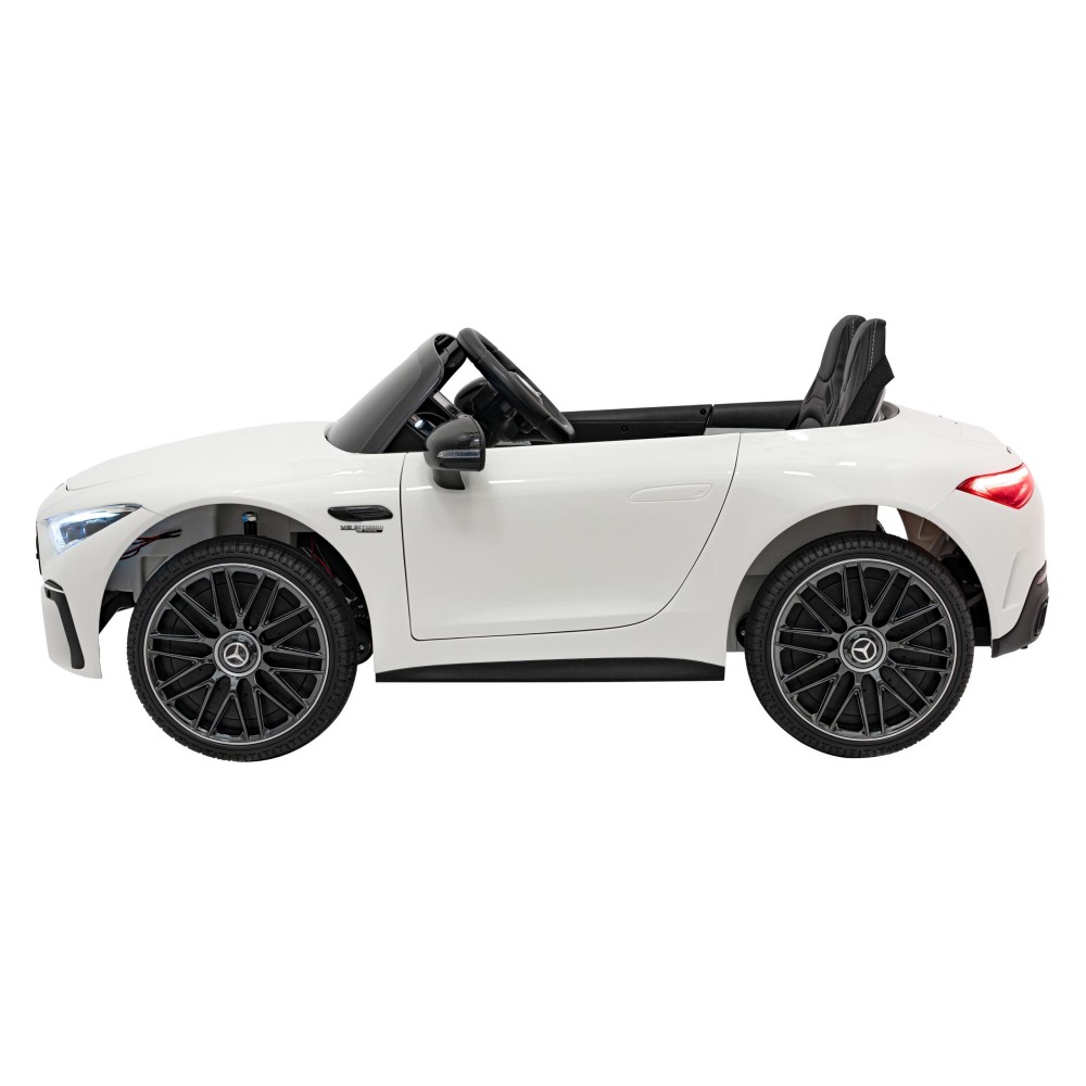JOKO Elektrické autíčko Mercedes Benz AMG SL63 4x4, penové kolesá, kožené sedadlo, FM rádio, biele