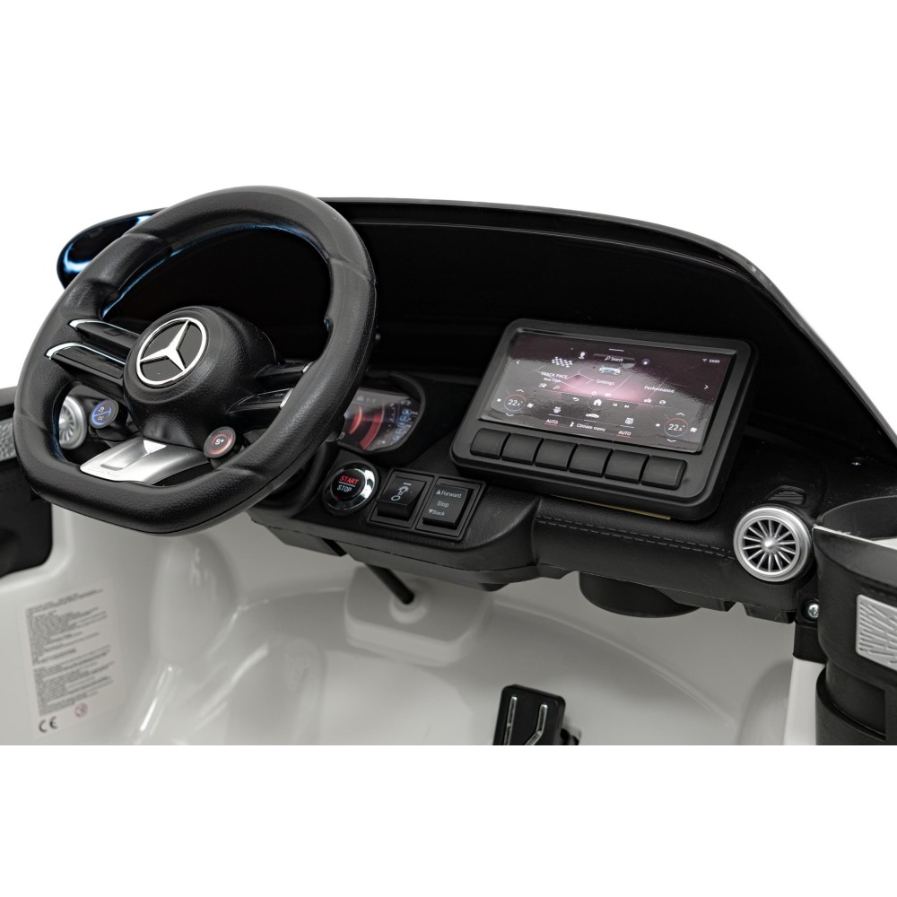 JOKO Elektrické autíčko Mercedes Benz AMG SL63 4x4, penové kolesá, kožené sedadlo, FM rádio, biele