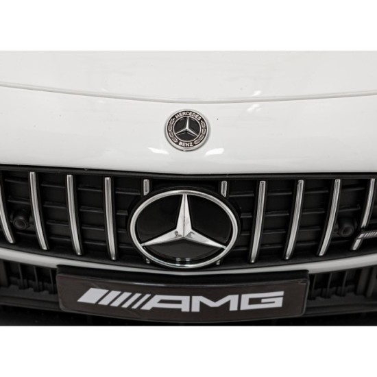 JOKO Elektrické autíčko Mercedes Benz AMG SL63 4x4, penové kolesá, kožené sedadlo, FM rádio, biele