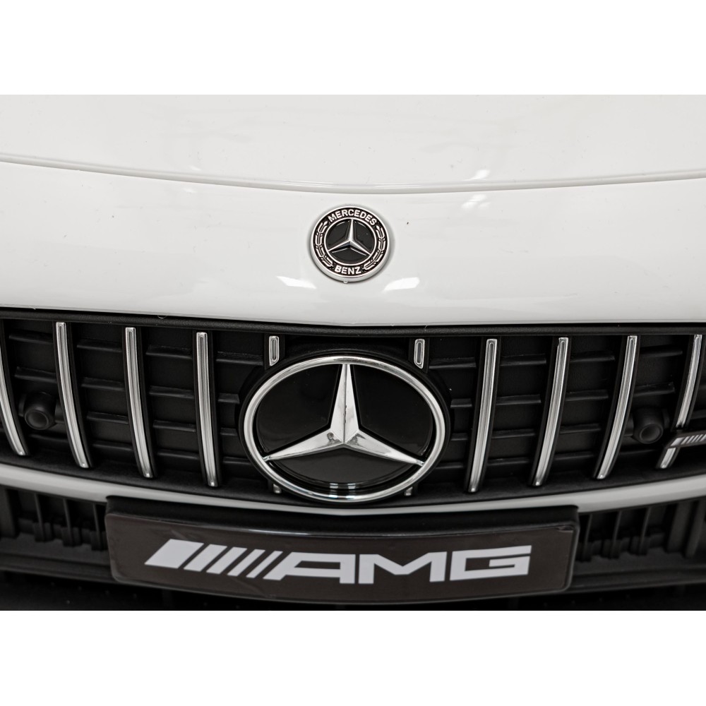 JOKO Elektrické autíčko Mercedes Benz AMG SL63 4x4, penové kolesá, kožené sedadlo, FM rádio, biele