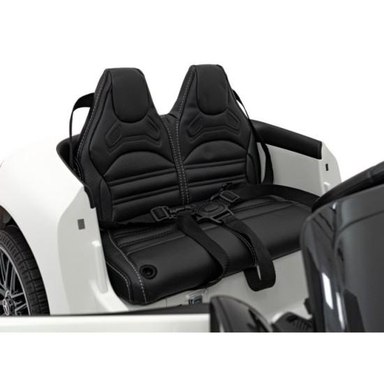 JOKO Elektrické autíčko Mercedes Benz AMG SL63 4x4, penové kolesá, kožené sedadlo, FM rádio, biele