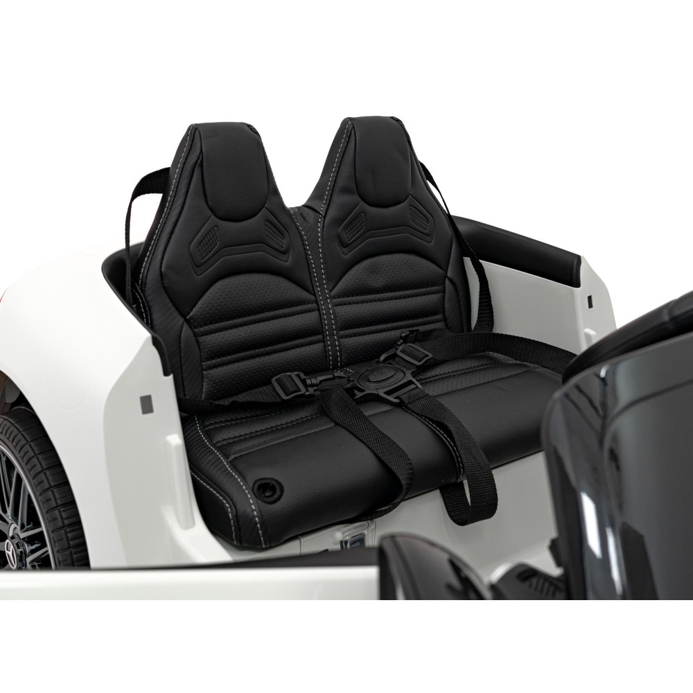JOKO Elektrické autíčko Mercedes Benz AMG SL63 4x4, penové kolesá, kožené sedadlo, FM rádio, biele