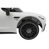 JOKO Elektrické autíčko Mercedes Benz AMG SL63 4x4, penové kolesá, kožené sedadlo, FM rádio, biele