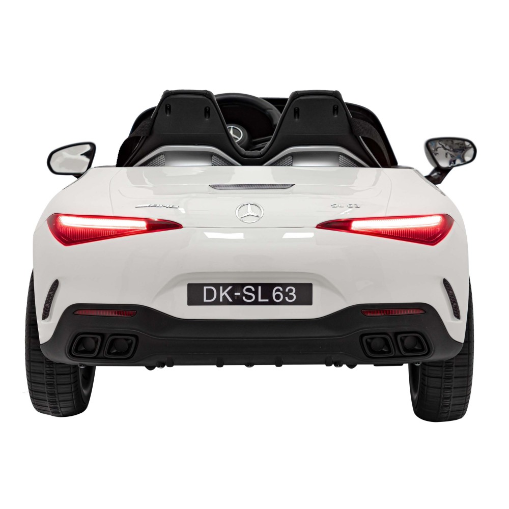 JOKO Elektrické autíčko Mercedes Benz AMG SL63 4x4, penové kolesá, kožené sedadlo, FM rádio, biele