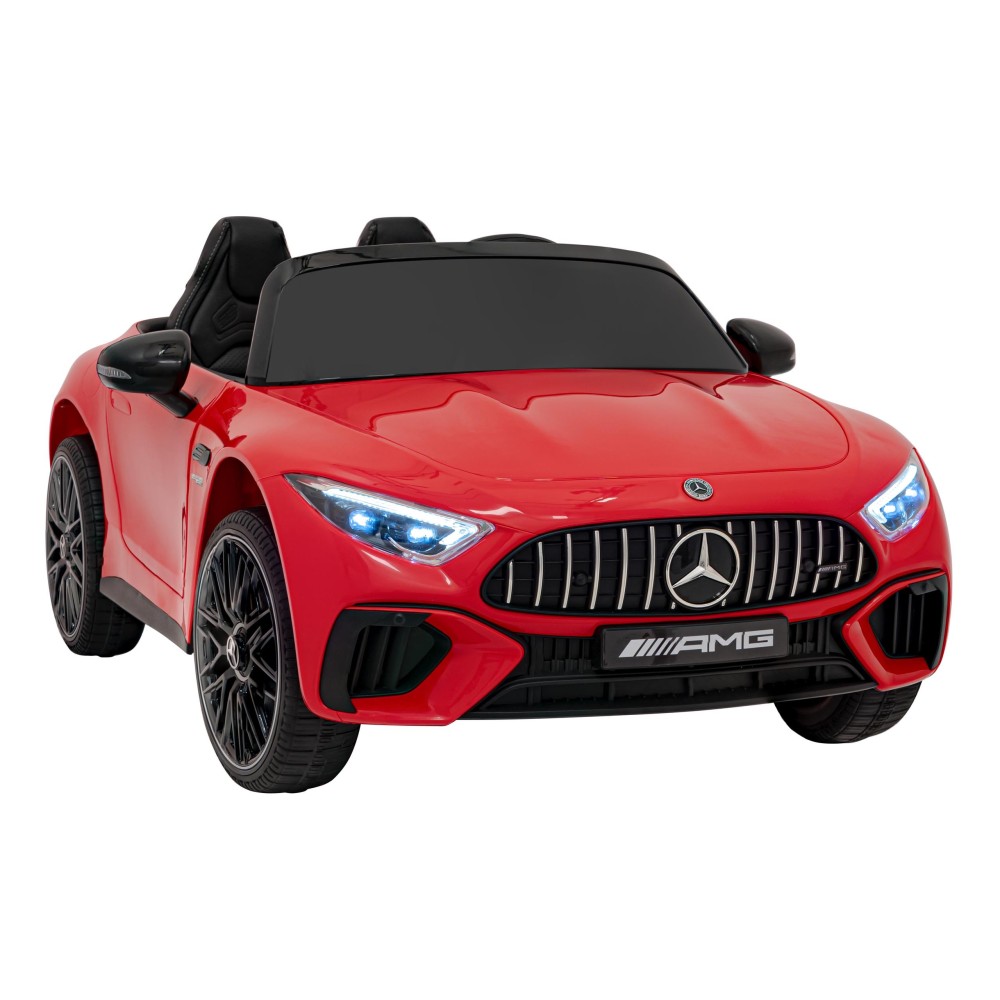 JOKO Elektrické autíčko Mercedes Benz AMG SL63 4x4, penové kolesá, kožené sedadlo, FM rádio, červené