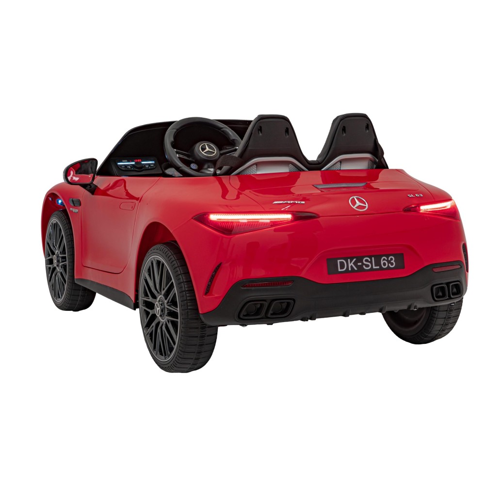 JOKO Elektrické autíčko Mercedes Benz AMG SL63 4x4, penové kolesá, kožené sedadlo, FM rádio, červené