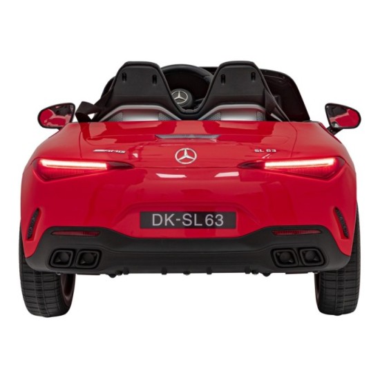 JOKO Elektrické autíčko Mercedes Benz AMG SL63 4x4, penové kolesá, kožené sedadlo, FM rádio, červené