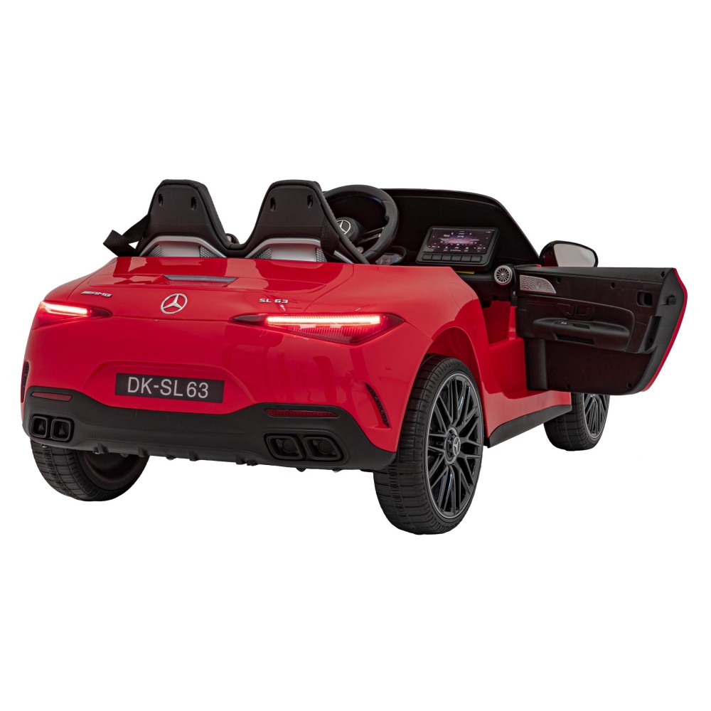 JOKO Elektrické autíčko Mercedes Benz AMG SL63 4x4, penové kolesá, kožené sedadlo, FM rádio, červené