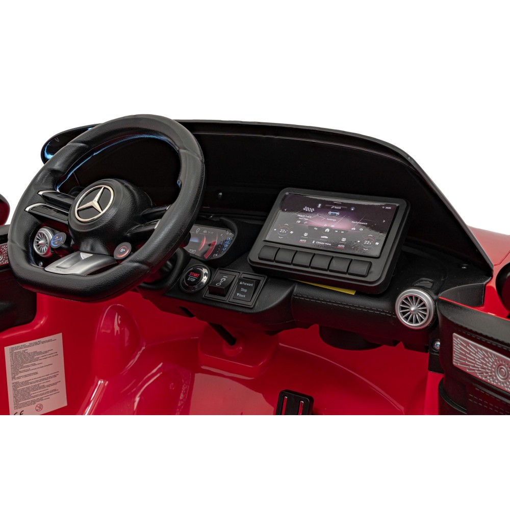 JOKO Elektrické autíčko Mercedes Benz AMG SL63 4x4, penové kolesá, kožené sedadlo, FM rádio, červené