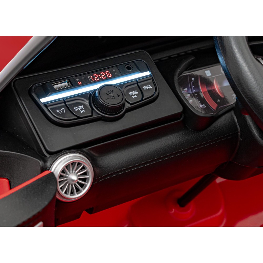 JOKO Elektrické autíčko Mercedes Benz AMG SL63 4x4, penové kolesá, kožené sedadlo, FM rádio, červené