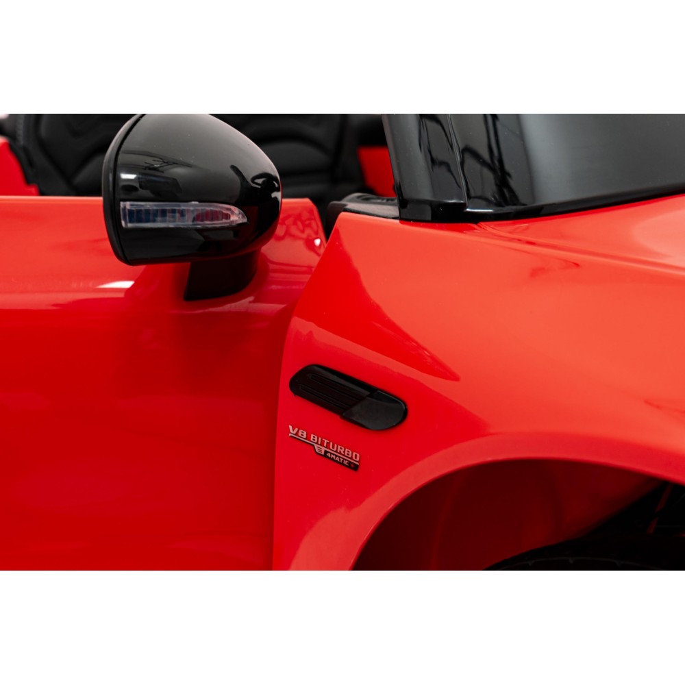 JOKO Elektrické autíčko Mercedes Benz AMG SL63 4x4, penové kolesá, kožené sedadlo, FM rádio, červené