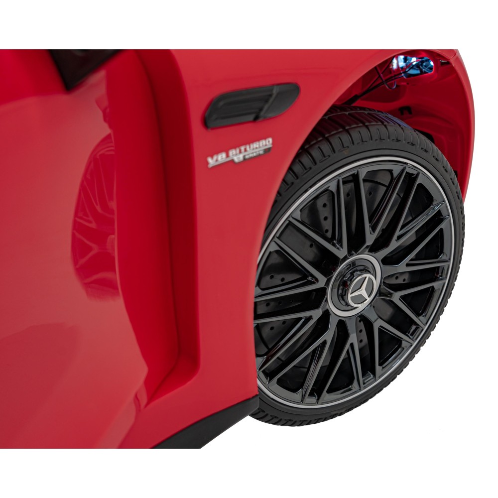 JOKO Elektrické autíčko Mercedes Benz AMG SL63 4x4, penové kolesá, kožené sedadlo, FM rádio, červené