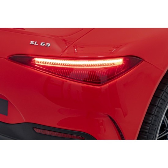 JOKO Elektrické autíčko Mercedes Benz AMG SL63 4x4, penové kolesá, kožené sedadlo, FM rádio, červené