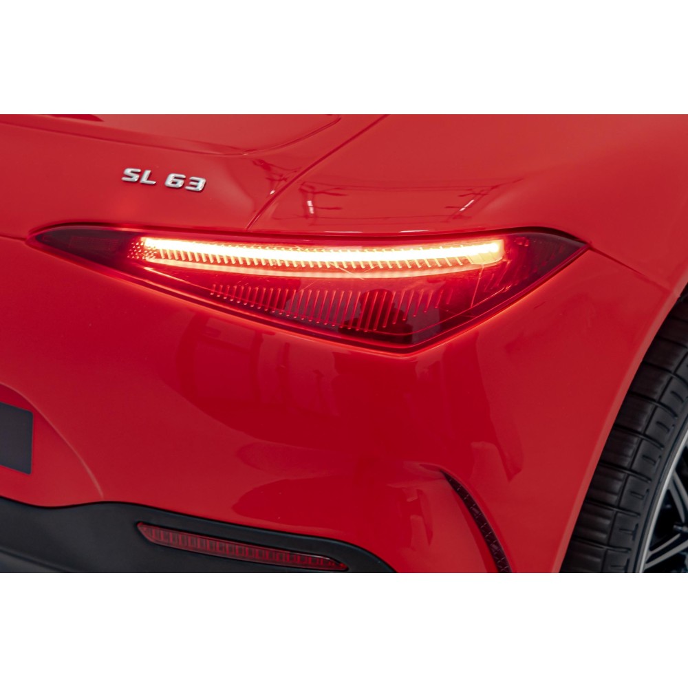 JOKO Elektrické autíčko Mercedes Benz AMG SL63 4x4, penové kolesá, kožené sedadlo, FM rádio, červené