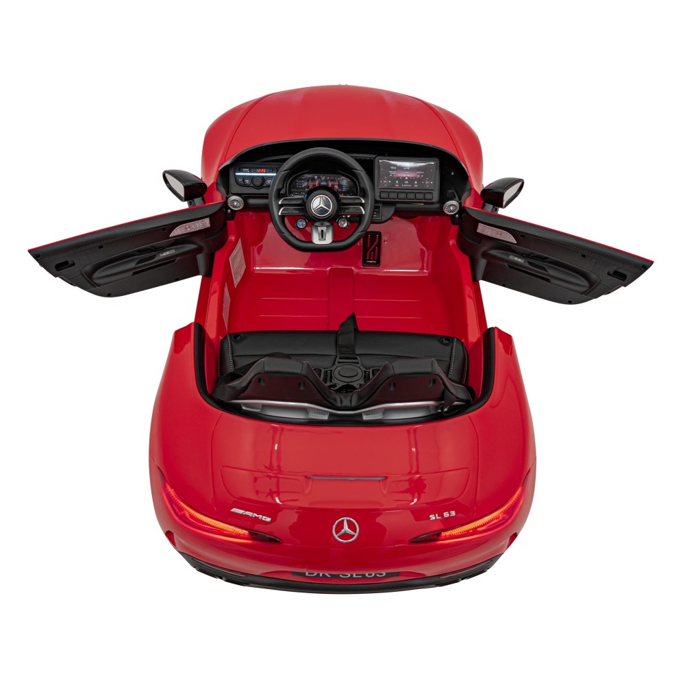 JOKO Elektrické autíčko Mercedes Benz AMG SL63 4x4, penové kolesá, kožené sedadlo, FM rádio, červené