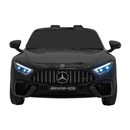 JOKO Elektrické autíčko Mercedes Benz AMG SL63 4x4, penové kolesá, kožené sedadlo, FM rádio, čierne