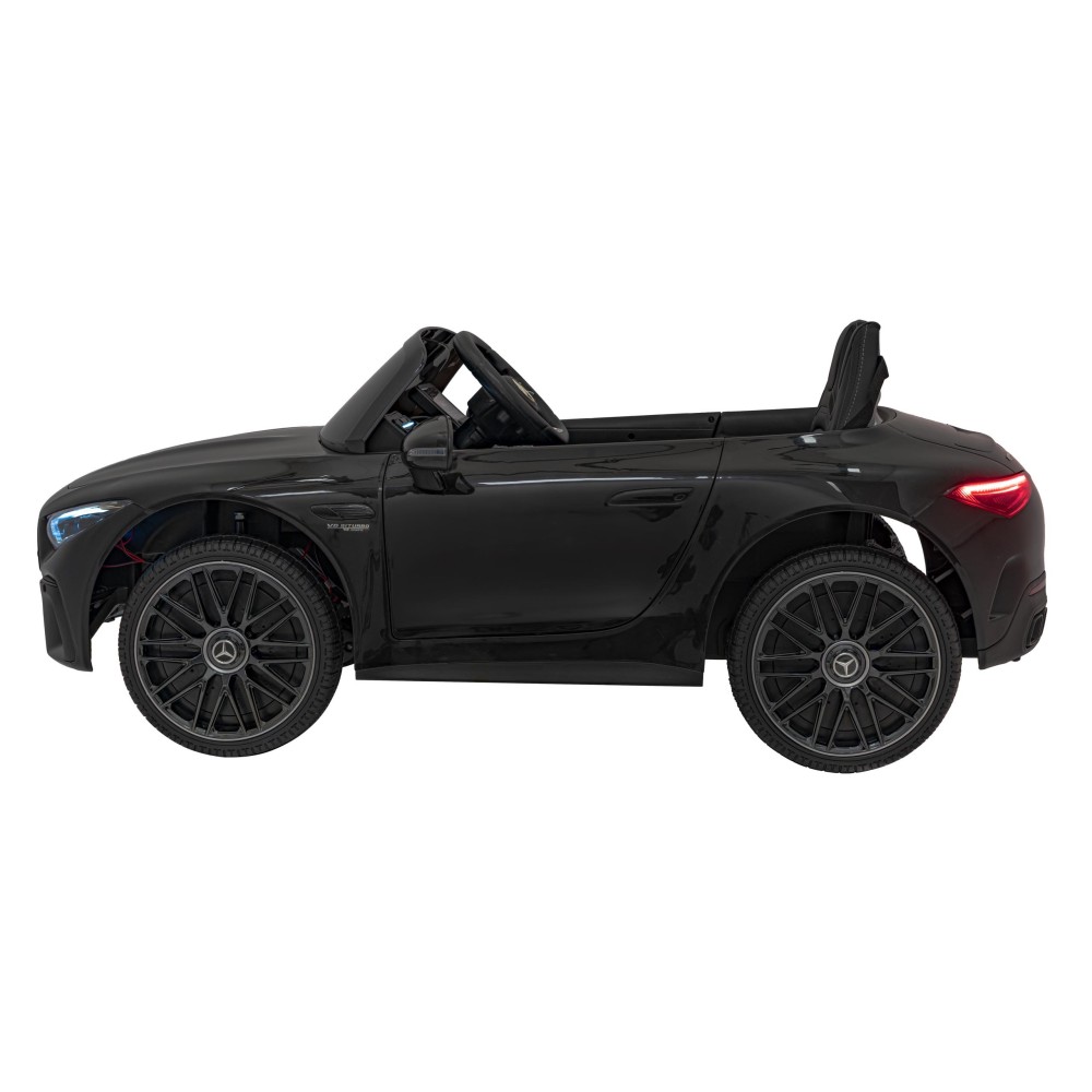 JOKO Elektrické autíčko Mercedes Benz AMG SL63 4x4, penové kolesá, kožené sedadlo, FM rádio, čierne