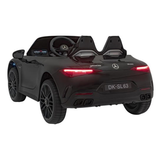 JOKO Elektrické autíčko Mercedes Benz AMG SL63 4x4, penové kolesá, kožené sedadlo, FM rádio, čierne