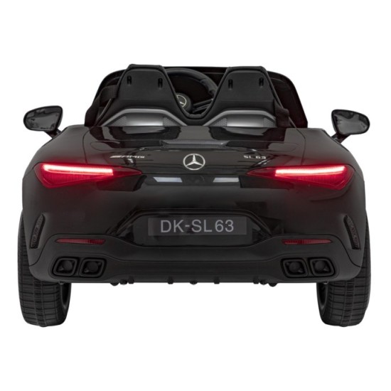 JOKO Elektrické autíčko Mercedes Benz AMG SL63 4x4, penové kolesá, kožené sedadlo, FM rádio, čierne