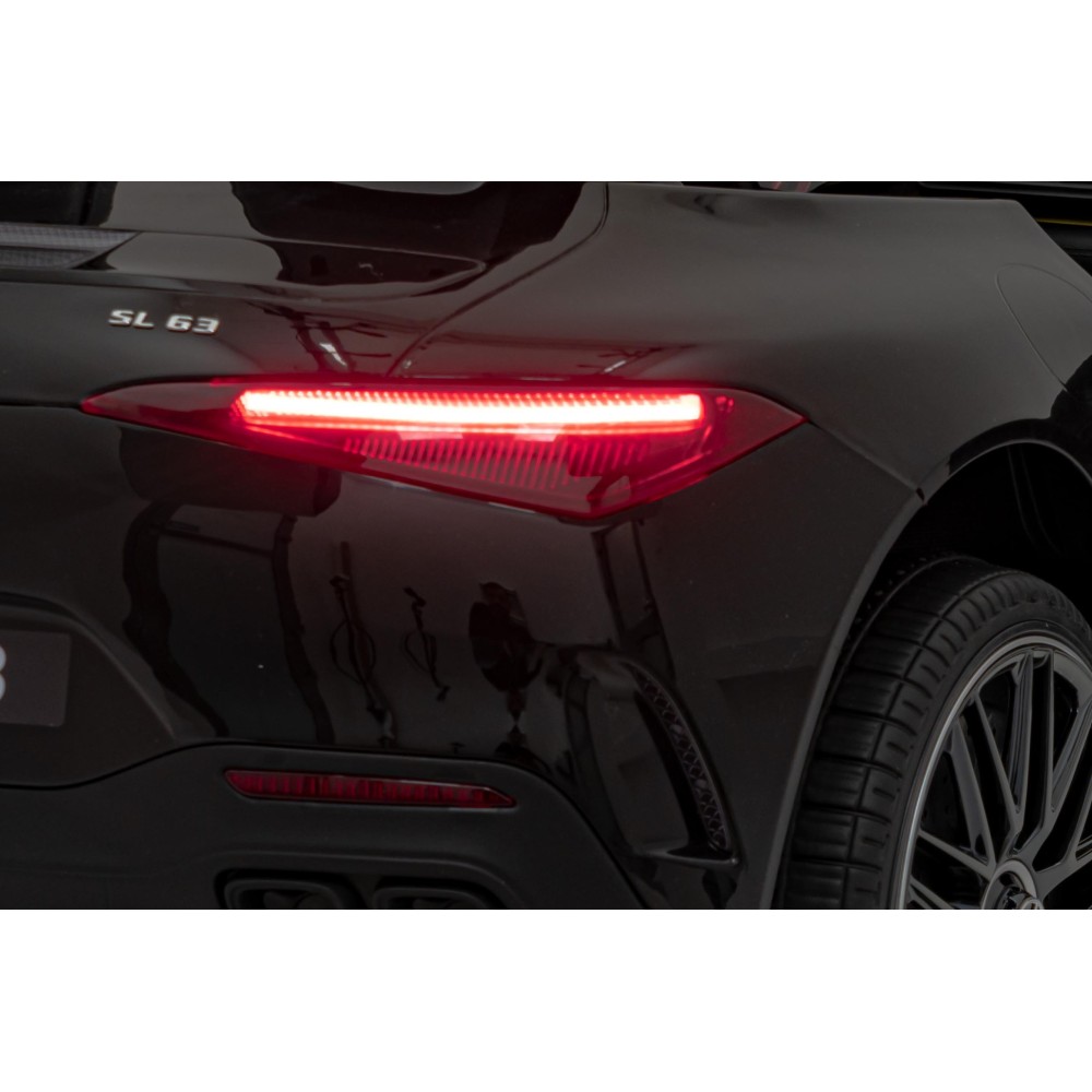 JOKO Elektrické autíčko Mercedes Benz AMG SL63 4x4, penové kolesá, kožené sedadlo, FM rádio, čierne