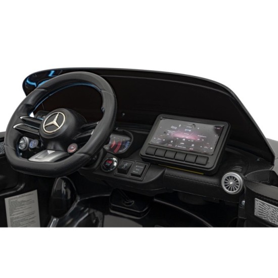 JOKO Elektrické autíčko Mercedes Benz AMG SL63 4x4, penové kolesá, kožené sedadlo, FM rádio, čierne