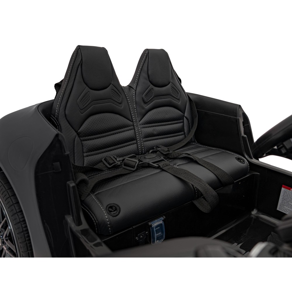 JOKO Elektrické autíčko Mercedes Benz AMG SL63 4x4, penové kolesá, kožené sedadlo, FM rádio, čierne