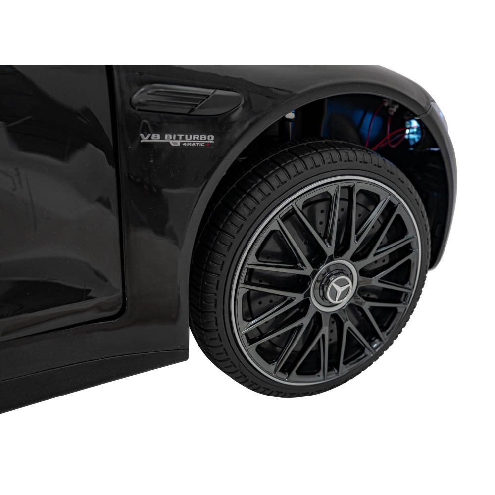 JOKO Elektrické autíčko Mercedes Benz AMG SL63 4x4, penové kolesá, kožené sedadlo, FM rádio, čierne