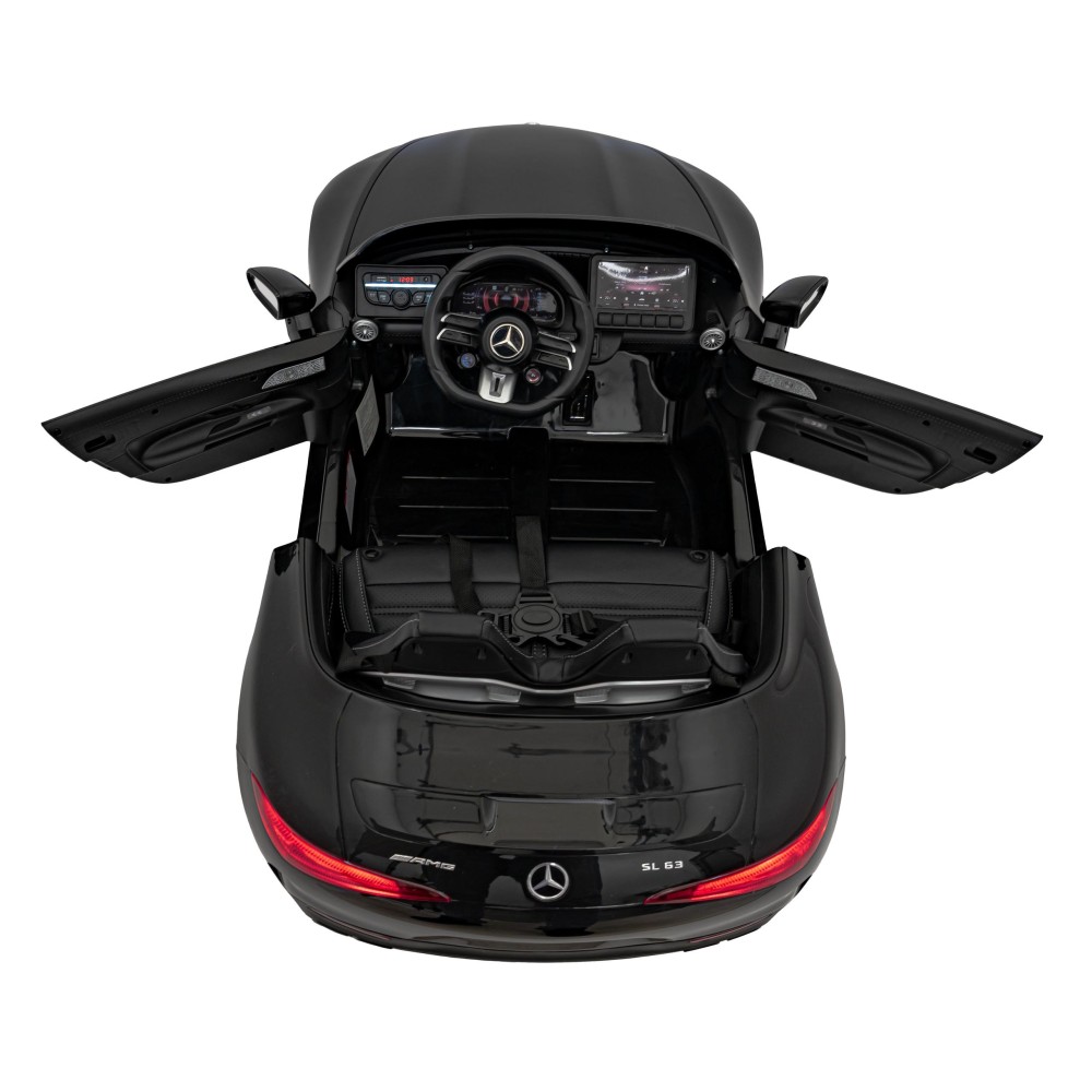 JOKO Elektrické autíčko Mercedes Benz AMG SL63 4x4, penové kolesá, kožené sedadlo, FM rádio, čierne