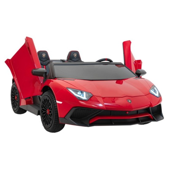JOKO Elektrické Autíčko Lamborghini Aventador SV Strong 200W 24V, Bezkomutátorový motor, Nafukovacie kolesá, Dvojmiestne kožené