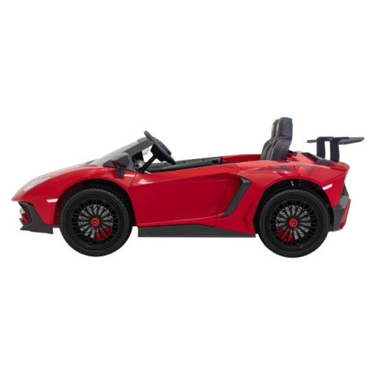 JOKO Elektrické Autíčko Lamborghini Aventador SV Strong 200W 24V, Bezkomutátorový motor, Nafukovacie kolesá, Dvojmiestne kožené