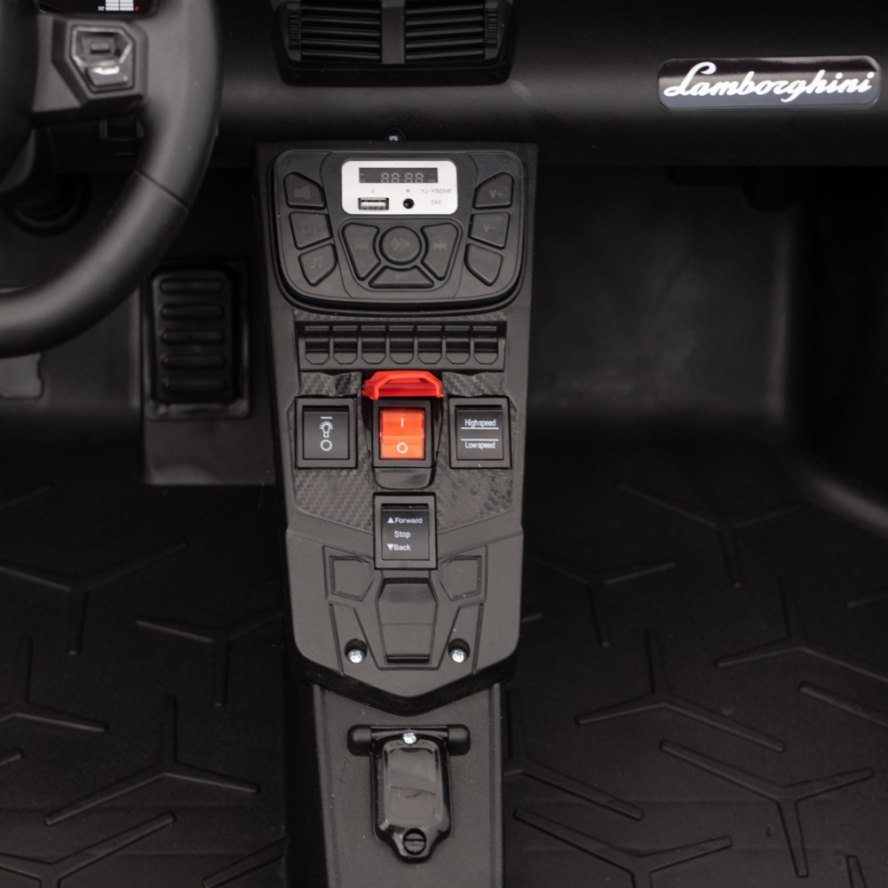 JOKO Elektrické Autíčko Lamborghini Aventador SV Strong 200W 24V, Bezkomutátorový motor, Nafukovacie kolesá, Dvojmiestne kožené