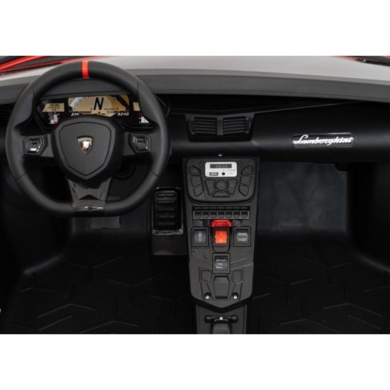 JOKO Elektrické Autíčko Lamborghini Aventador SV Strong 200W 24V, Bezkomutátorový motor, Nafukovacie kolesá, Dvojmiestne kožené