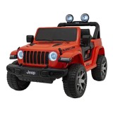 JOKO Elektrické autíčko JEEP Wrangler Rubicon 4x4, penové kolesá, kožené sedadlo, FM rádio, oranžové