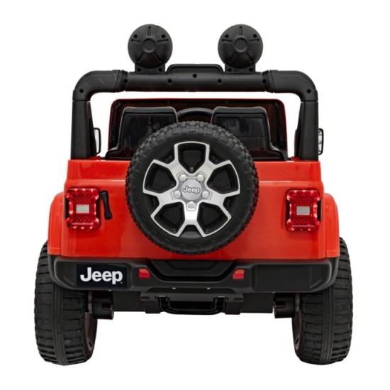 JOKO Elektrické autíčko JEEP Wrangler Rubicon 4x4, penové kolesá, kožené sedadlo, FM rádio, oranžové