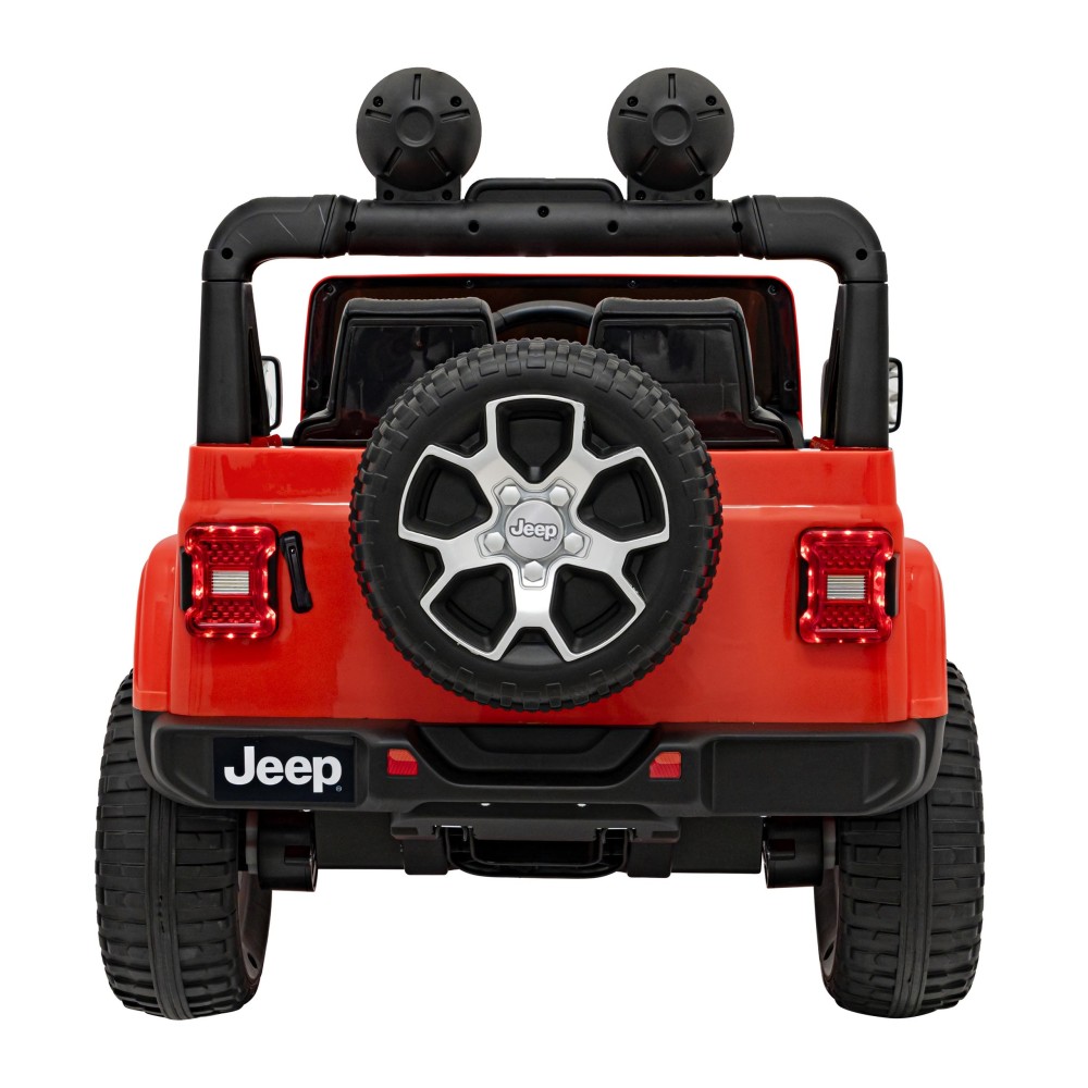 JOKO Elektrické autíčko JEEP Wrangler Rubicon 4x4, penové kolesá, kožené sedadlo, FM rádio, oranžové