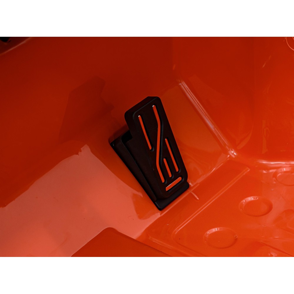 JOKO Elektrické autíčko JEEP Wrangler Rubicon 4x4, penové kolesá, kožené sedadlo, FM rádio, oranžové