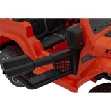 JOKO Elektrické autíčko JEEP Wrangler Rubicon 4x4, penové kolesá, kožené sedadlo, FM rádio, oranžové