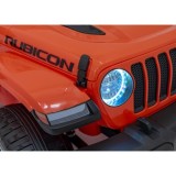 JOKO Elektrické autíčko JEEP Wrangler Rubicon 4x4, penové kolesá, kožené sedadlo, FM rádio, oranžové