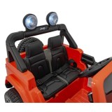 JOKO Elektrické autíčko JEEP Wrangler Rubicon 4x4, penové kolesá, kožené sedadlo, FM rádio, oranžové