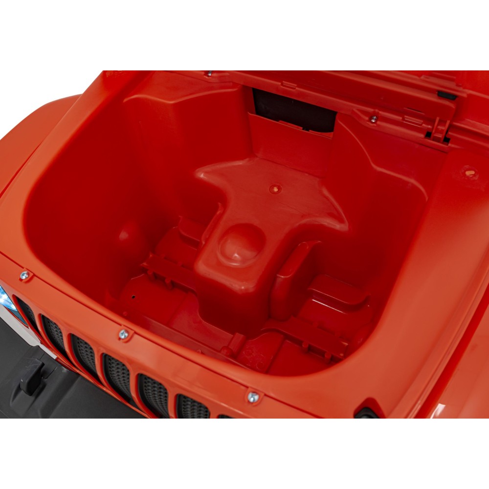 JOKO Elektrické autíčko JEEP Wrangler Rubicon 4x4, penové kolesá, kožené sedadlo, FM rádio, oranžové