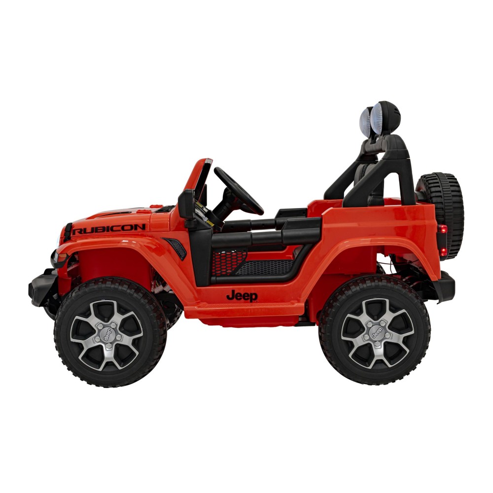 JOKO Elektrické autíčko JEEP Wrangler Rubicon 4x4, penové kolesá, kožené sedadlo, FM rádio, oranžové