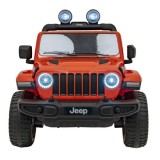 JOKO Elektrické autíčko JEEP Wrangler Rubicon 4x4, penové kolesá, kožené sedadlo, FM rádio, oranžové
