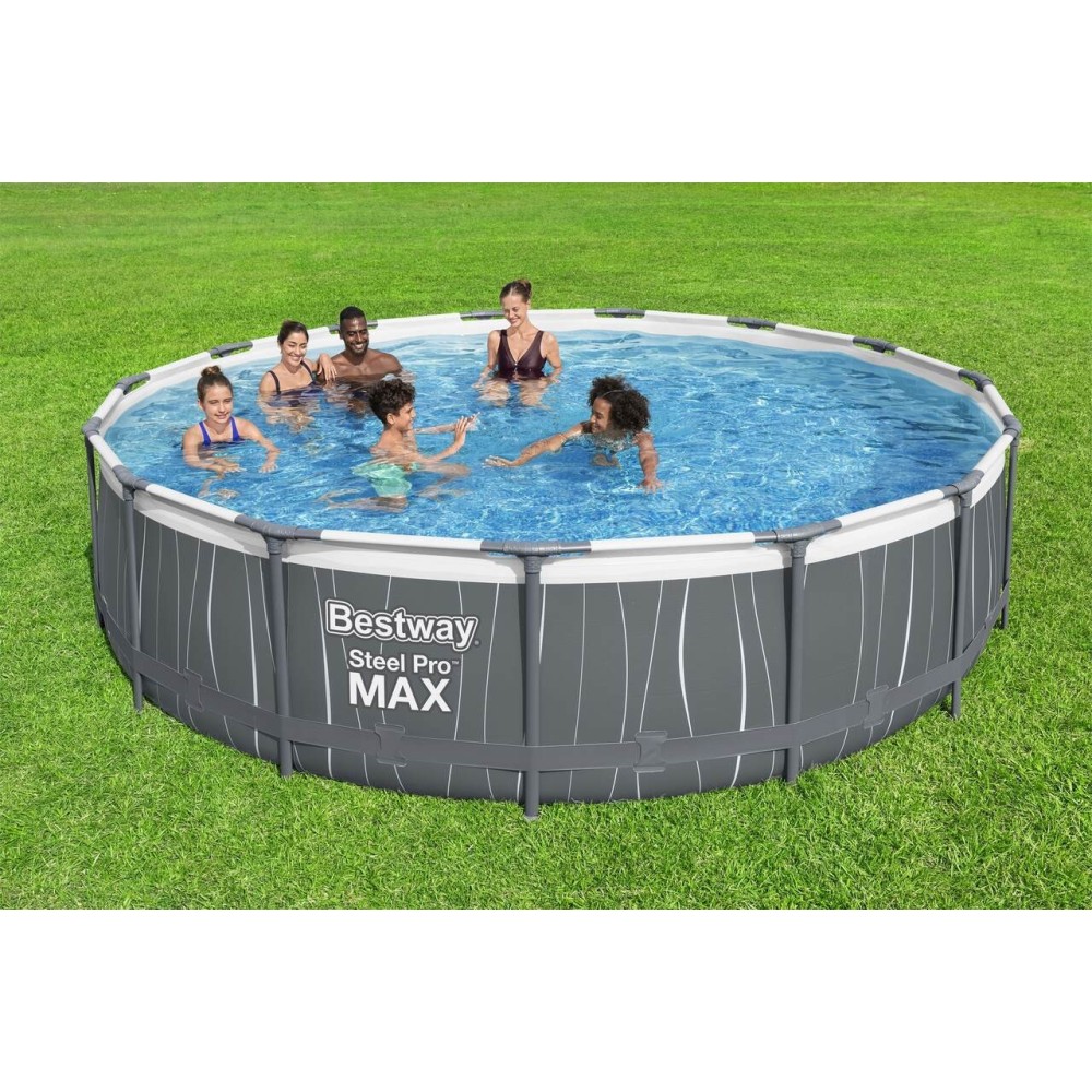 Bestway 561GD Bazén s Kovovu Konštrukciou Steel Pro MAX 457 cm x 107 cm + LED Osvetlenie + Filtračné čerpadlo, plachta, rebrík
