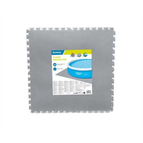 BESTWAY 58636 Penová Podlaha 78 x 78 cm pod bazén, pokrytá plocha 5,45 m², sivá