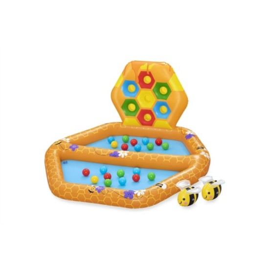 Bestway 52639 Detský Nafukovací bazén s Loptovou Hrou 127x119x61cm + 2 včielky + 20 loptičiek