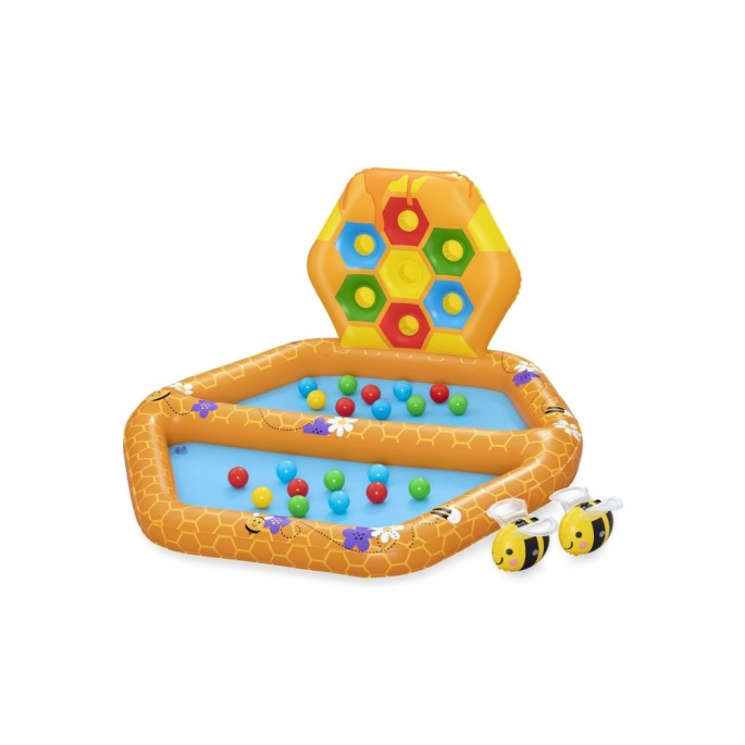 Bestway 52639 Detský Nafukovací bazén s Loptovou Hrou 127x119x61cm + 2 včielky + 20 loptičiek