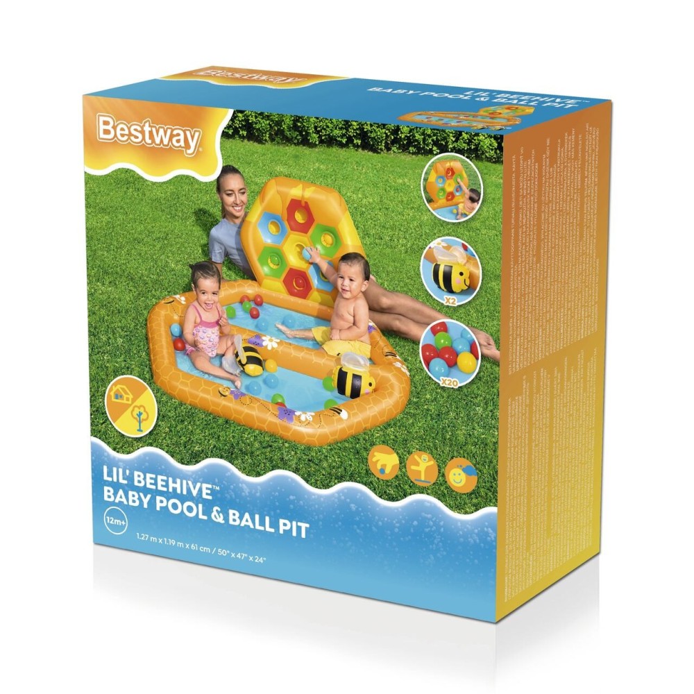 Bestway 52639 Detský Nafukovací bazén s Loptovou Hrou 127x119x61cm + 2 včielky + 20 loptičiek